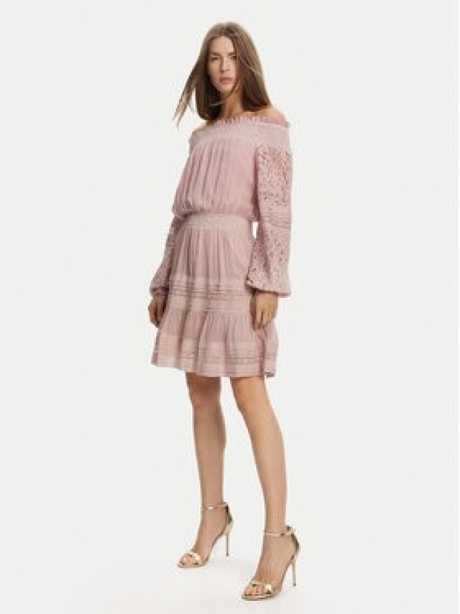 Guess Sukienka koktajlowa W5GK24 WE550 Różowy Regular Fit