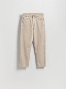 Jeansy mom fit - kremowy