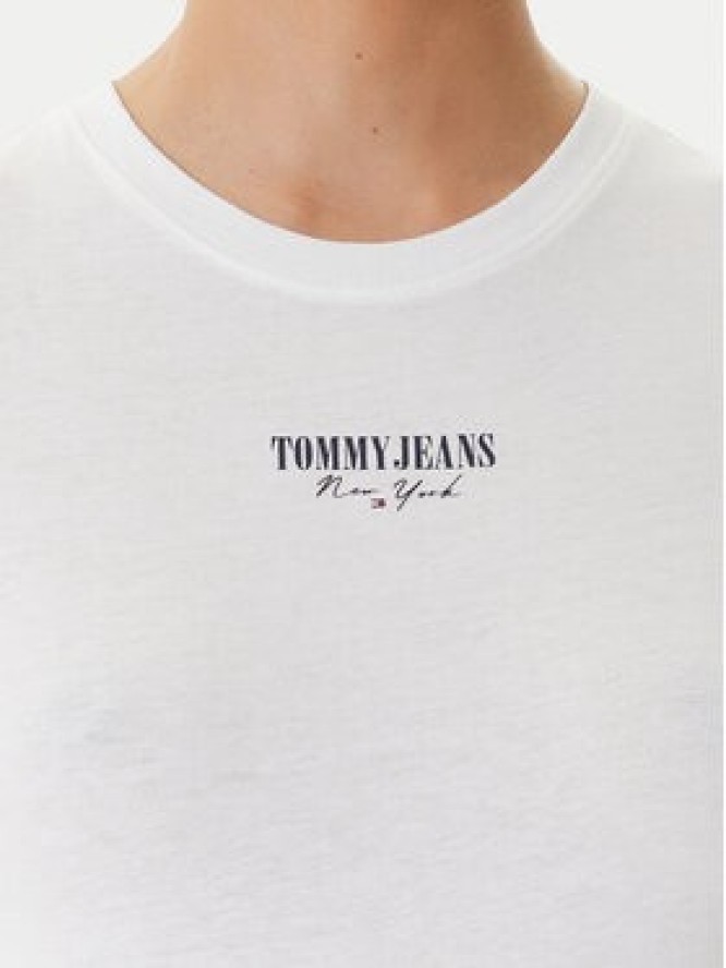 Tommy Jeans T-Shirt Essential DW0DW20913 Biały Slim Fit