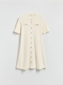 Sukienka z wiskozy - złamana biel