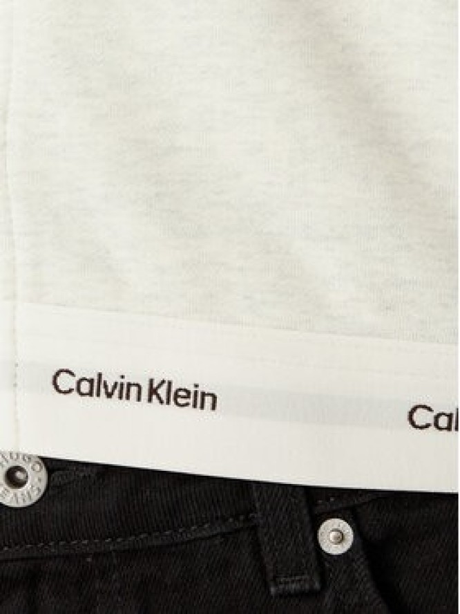 Calvin Klein Jeans Bluza LV047G252G Beżowy jasny Cropp Fit