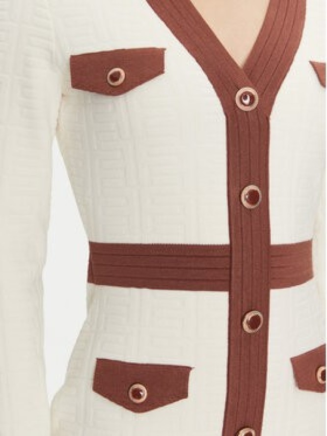 Fracomina Sukienka dzianinowa FS24WD5002K524F8 Biały Slim Fit