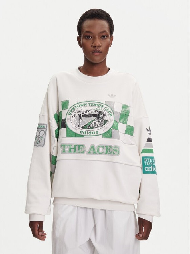 adidas Bluza Archive Court JW0149 Biały Oversize