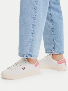 Tommy Jeans Sneakersy Tjw Script Cupsole EN0EN02960 Biały
