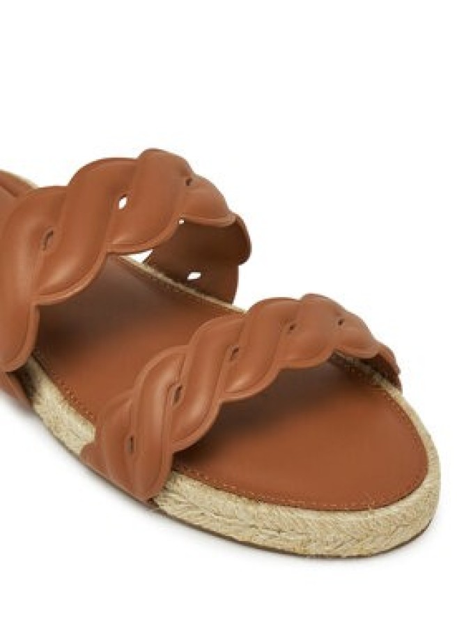 Tommy Hilfiger Espadryle Leather Rope Espadrille Mule FW0FW08503 Brązowy