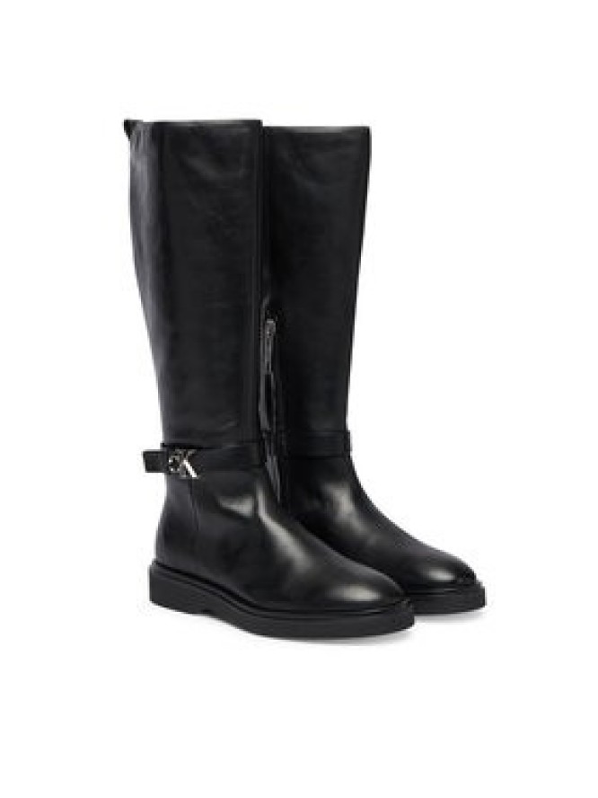 Calvin Klein Kozaki Knee Boot W/ Metal Logo HW0HW02665 Czarny