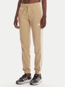 adidas Spodnie dresowe Essentials 3-Stripes JX7661 Beżowy Regular Fit