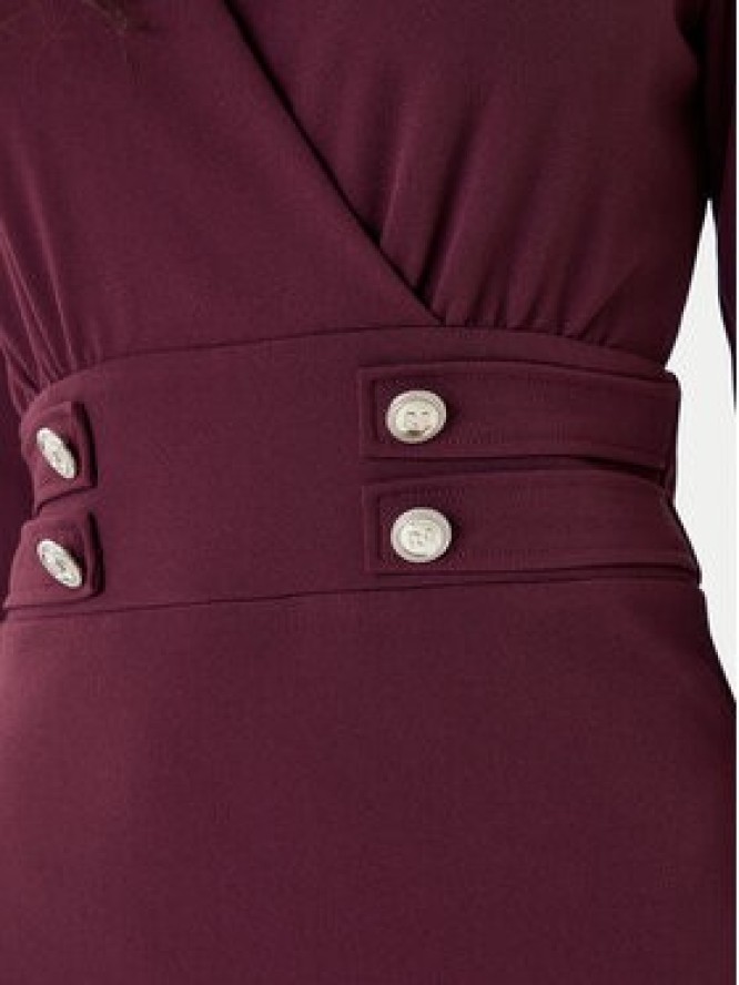 Rinascimento Sukienka koktajlowa CFC0126151003 Bordowy Slim Fit