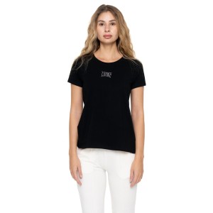 Leone 1947 Never Without Damen Kurzarm-T-Shirt with Strass-Logo