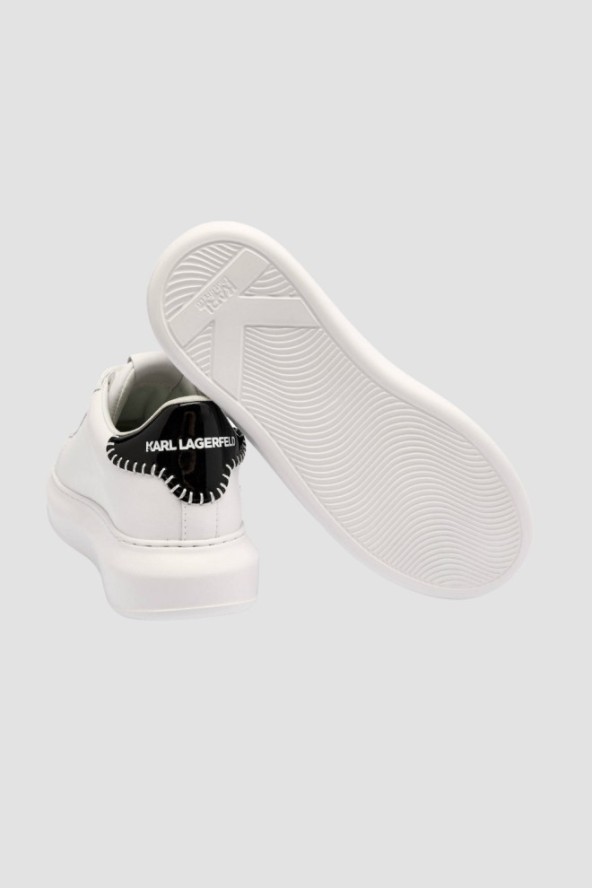 KARL LAGERFELD Białe damskie sneakersy skórzane Kapri Karl NFT Lo Lace, Rozmiar 37