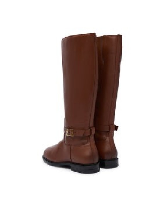Tommy Hilfiger Kozaki Th Buckle Leather Knee Boot FW0FW09572 Brązowy