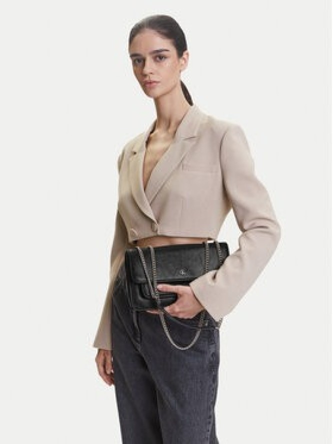 Calvin Klein Jeans Torebka Chain Ew Flap Conv Chain Bag LV04K3084G Czarny
