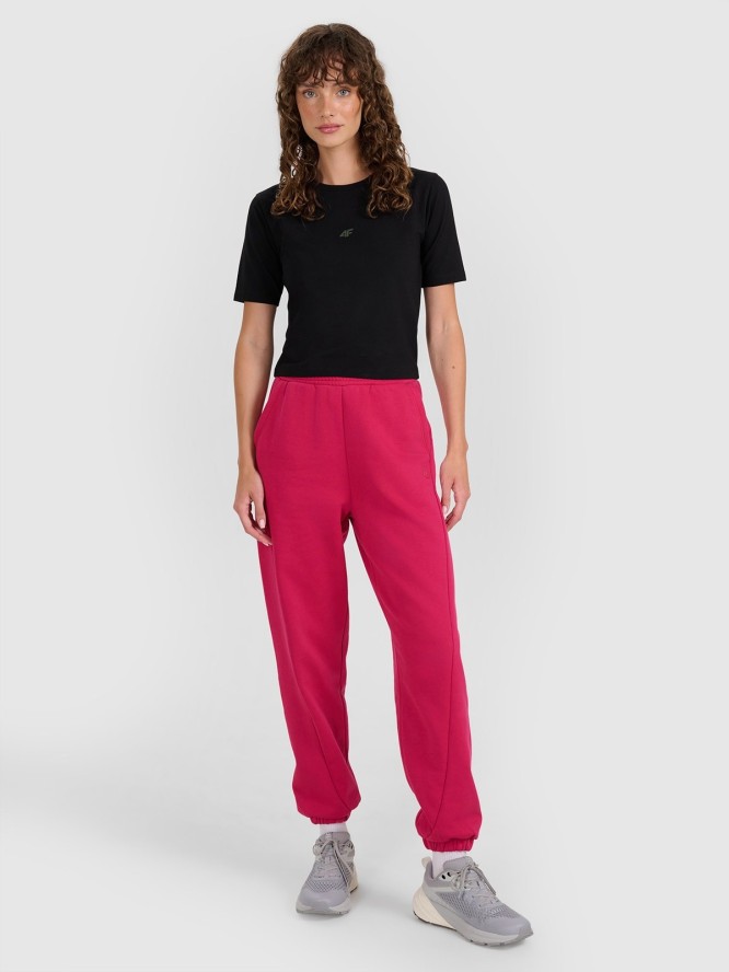 4F Crop-top slim gładki damski - czarny L