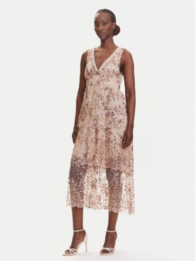 Dixie Sukienka koktajlowa Dixie5 A606W024A Beżowy Regular Fit