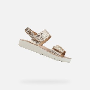 Sandały GEOX J SANDAL COSTAREI GI Złoty