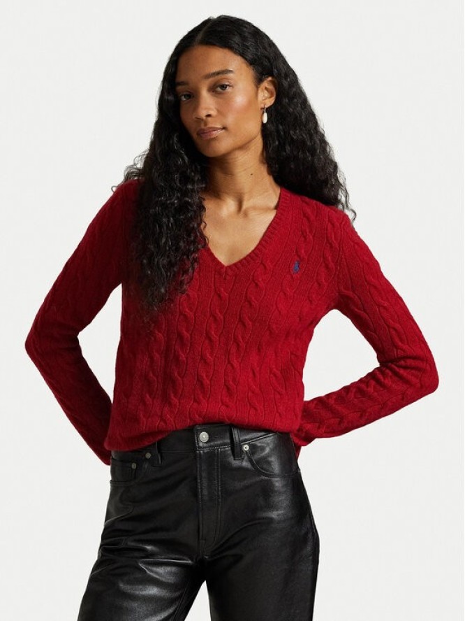 Polo Ralph Lauren Sweter 211971866012 Czerwony Slim Fit
