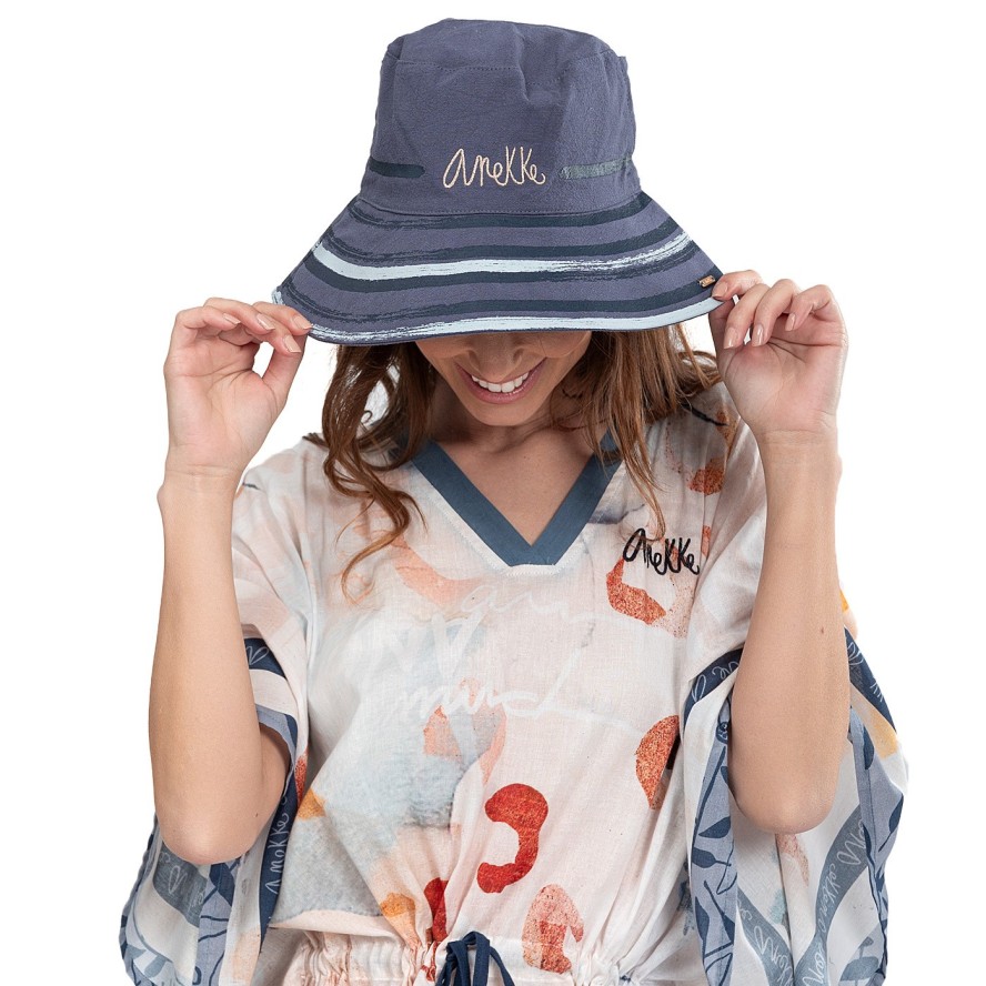 Granatowy Modny Kapelusz Damski Anekke