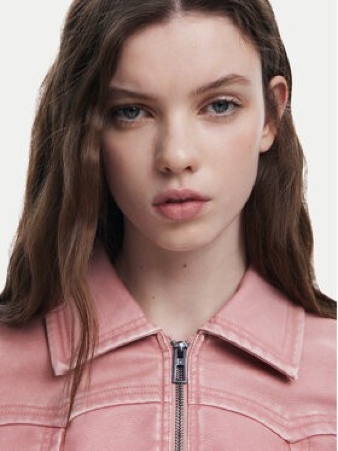 Desigual Kurtka z imitacji skóry 25SWEW47 Różowy Loose Fit