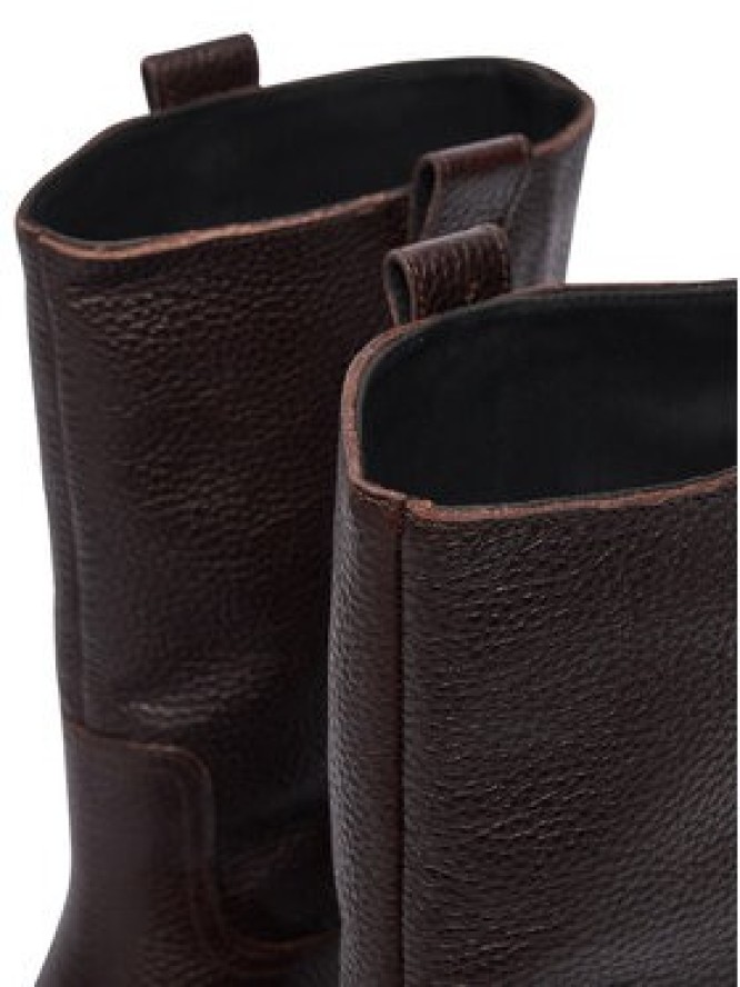 Tommy Jeans Kozaki Tjw Tubular Mid Boots EN0EN03111 Brązowy ciemny