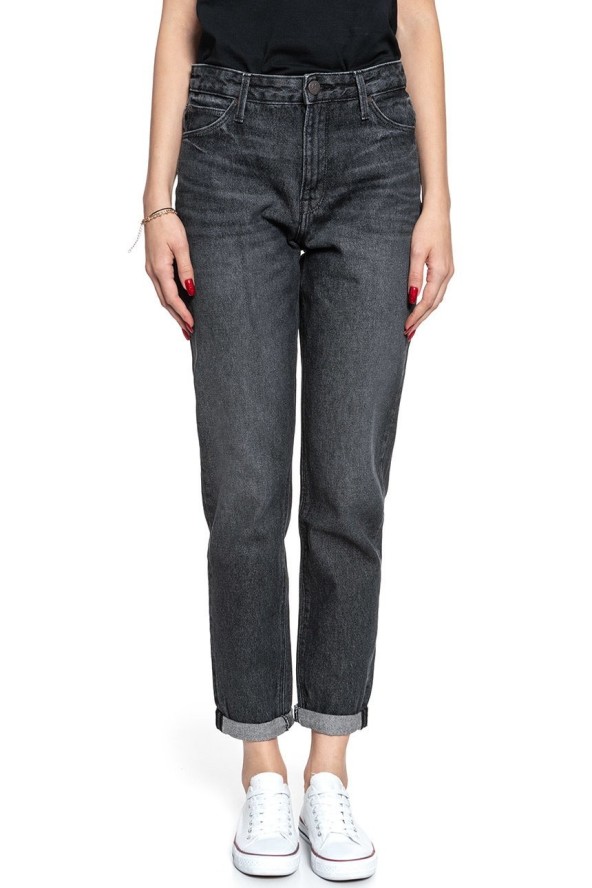 SPODNIE DAMSKIE LEE MOM STRAIGHT BLACK LAMONT L32IFFJZ 112107548