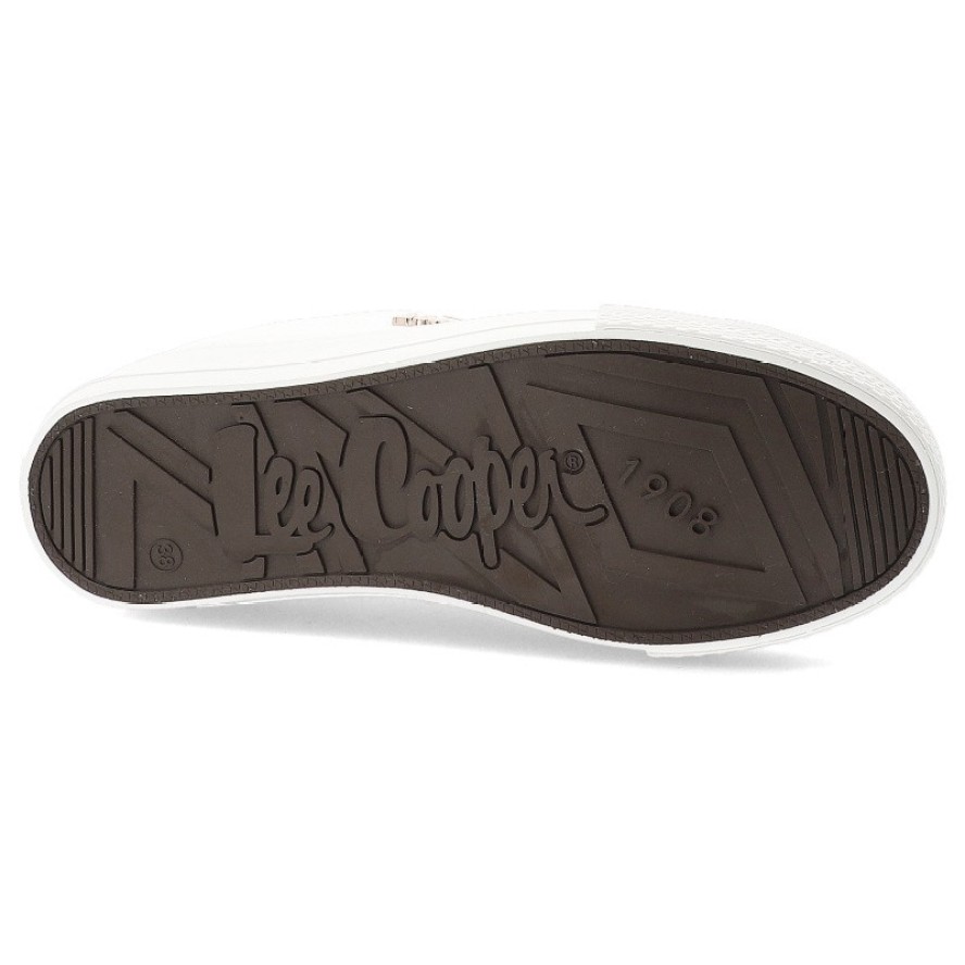 Trampki damskie Lee Cooper, cholewka z materiału tekstylnego wiązanie z przodu na płaskiej podeszwie, białe, LCW-26-02-4068L SVL-653