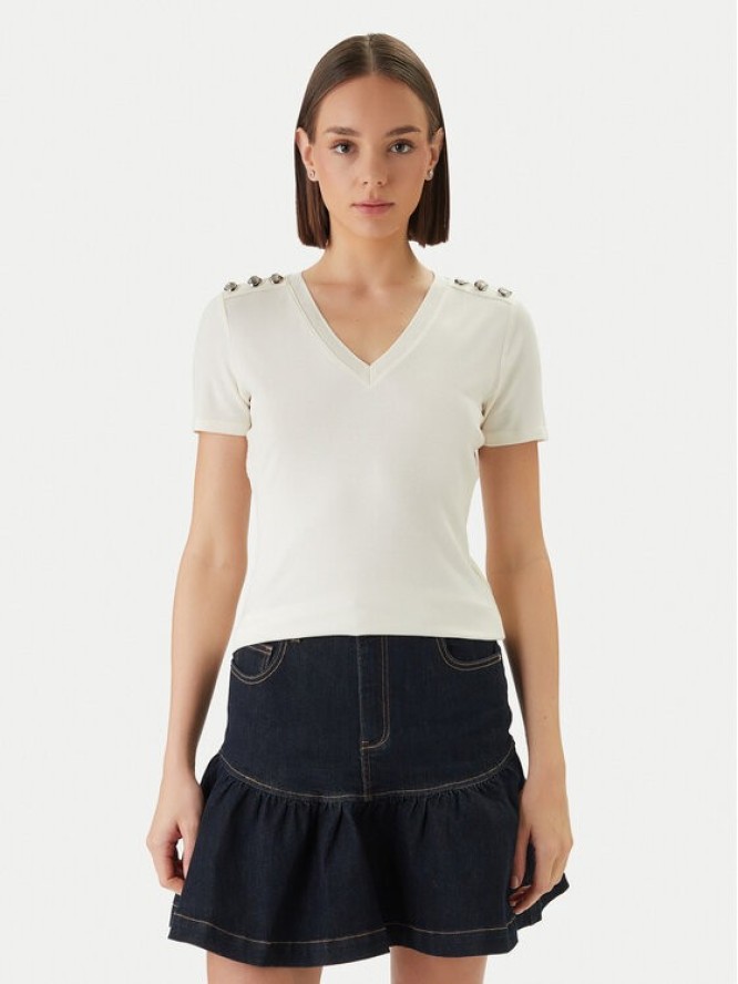 Morgan Bluzka 251-DOMANI Écru Slim Fit