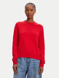 Tommy Jeans Sweter Essential DW0DW20159 Czerwony Regular Fit