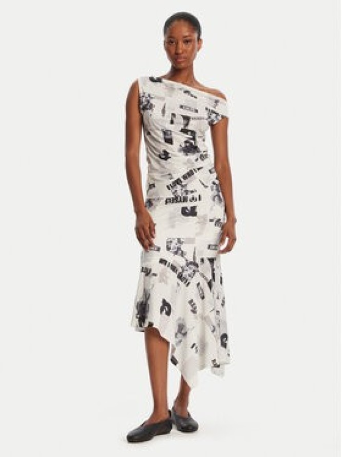 Desigual Bluzka Breaking News 25WWTK10 Écru Regular Fit