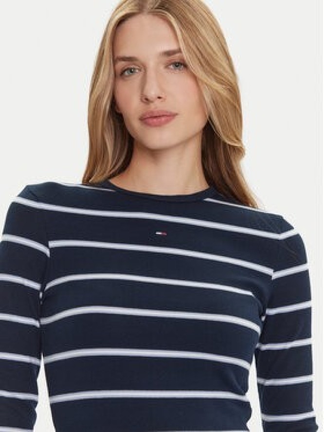 Tommy Jeans Bluzka Essential DW0DW17387 Granatowy Slim Fit