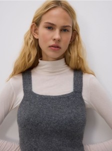 Top z domieszką wełny - ciemnoszary