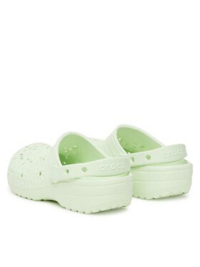 Crocs Klapki Classic Floral Cut-Out Clog 210927 Zielony