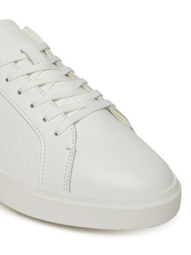 Calvin Klein Sneakersy Low Pro Cups Lace Up Lth Aop HW0HW02817 Biały