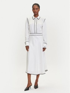 KARL LAGERFELD Sukienka koszulowa A3W13021 Écru Regular Fit