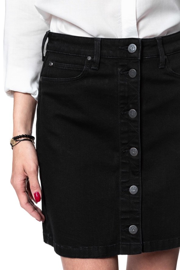 SPÓDNICA JEANSOWA LEE A LINE SKIRT MOTO BLACK L38NIZLG 112108283