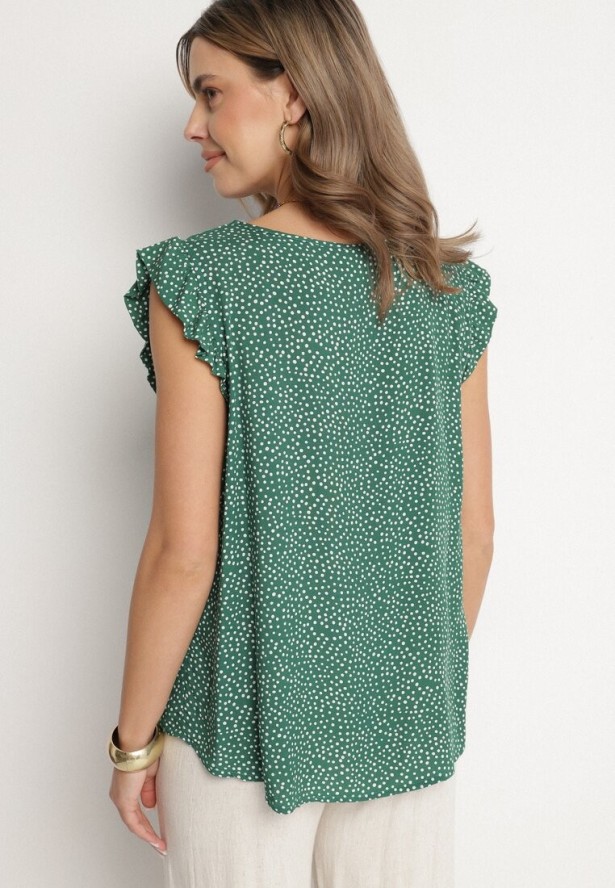 Zielona Bluzka z Bawełny w Kropki Nappela