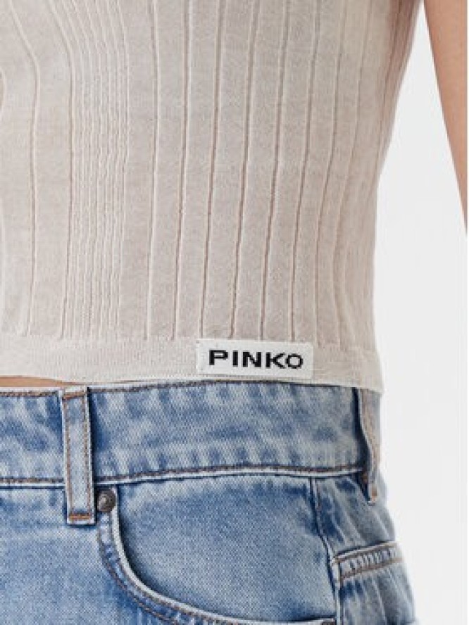 PINKO Bluzka Tambora 104773 A1ND Écru Slim Fit