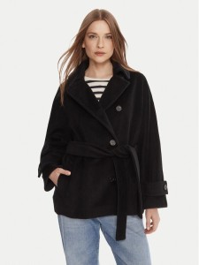 Marella Płaszcz wełniany Dovere 2523086112 Czarny Regular Fit