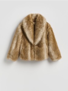 Sztuczne futro - bursztynowy