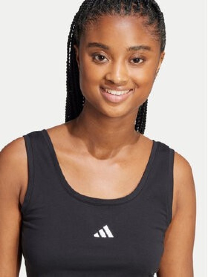 adidas Top Essentials Small Logo JE1321 Czarny Slim Fit