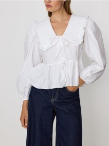 Bluzka z kołnierzem - biały