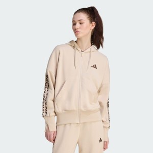 Bluza dresowa Seasonal Essentials Animal Print 3-Stripes Full-Zip Hooded