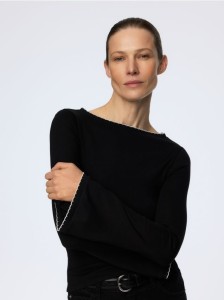 Longsleeve z modalem - czarny