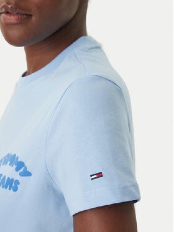 Tommy Jeans T-Shirt Bubble Logo DW0DW22310 Błękitny Regular Fit