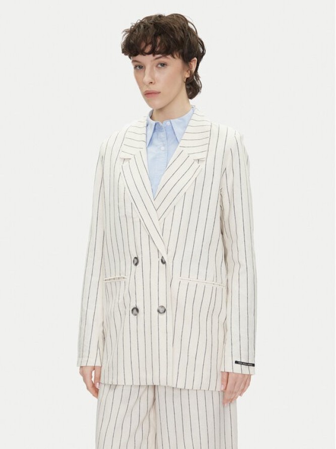 Pepe Jeans Marynarka Hannah PL402589 Écru Loose Fit