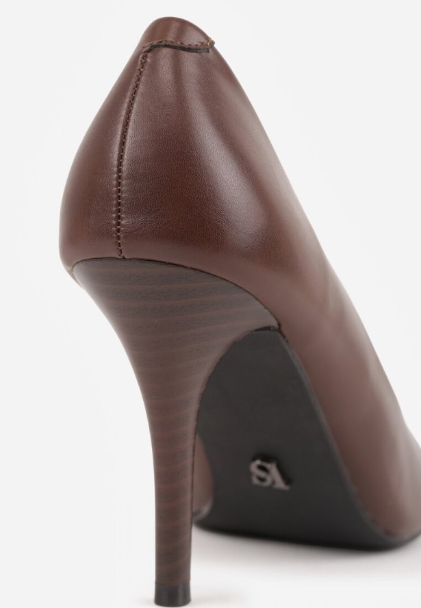 Brązowe Szpilki Vices z Wkładką ze Skóry Naturalnej Anistte