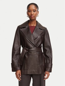 Marella Płaszcz skórzany Ragni 2623446051 Brązowy Regular Fit
