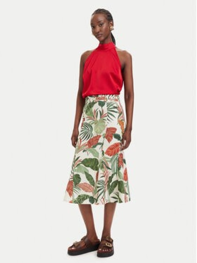Guess Spódnica midi W6GD69 W2092 Zielony Regular Fit