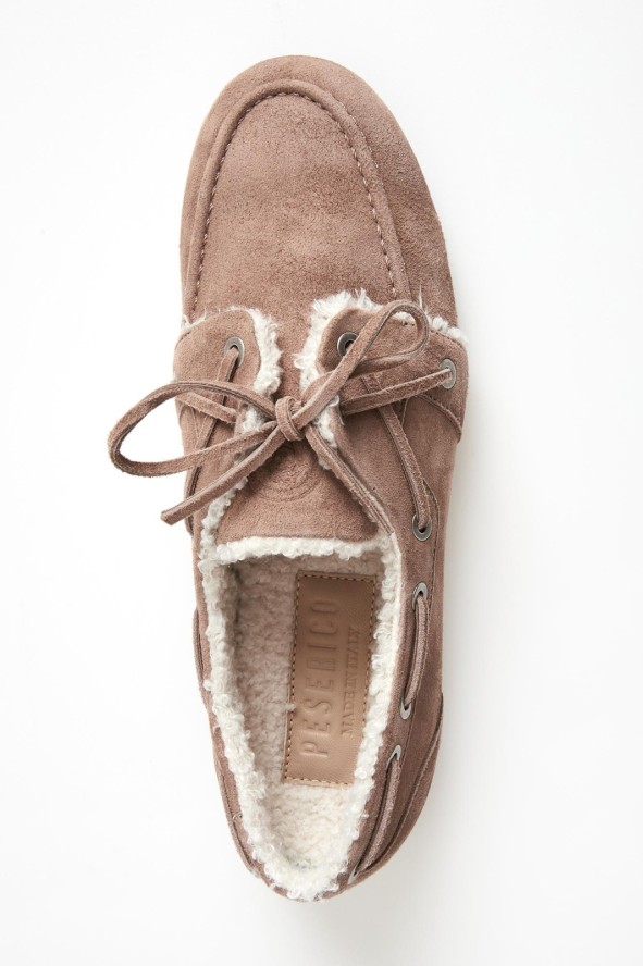 Loafersy damskie zamszowe z futerkiem PESERICO