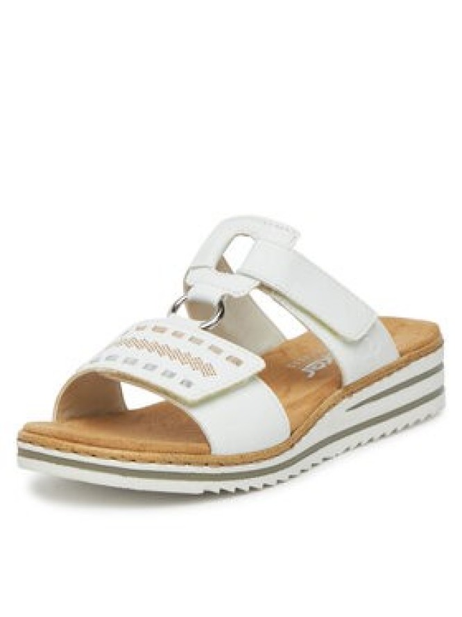 Rieker Klapki V0636-80 Biały