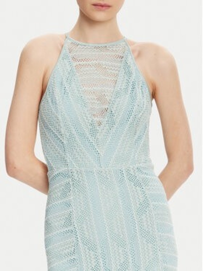 Guess Sukienka koktajlowa W5GK66 KCT80 Błękitny Slim Fit